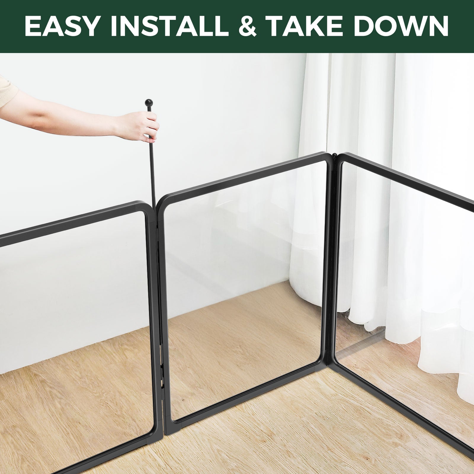 FXW Pawadise Acrylic & Wire Mesh Indoor Dog Playpen