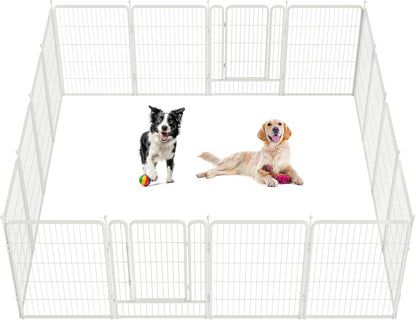 White Rollick Dog Playpen for All-Terrain 40 inch 14 Panels & 2 Gates FXW