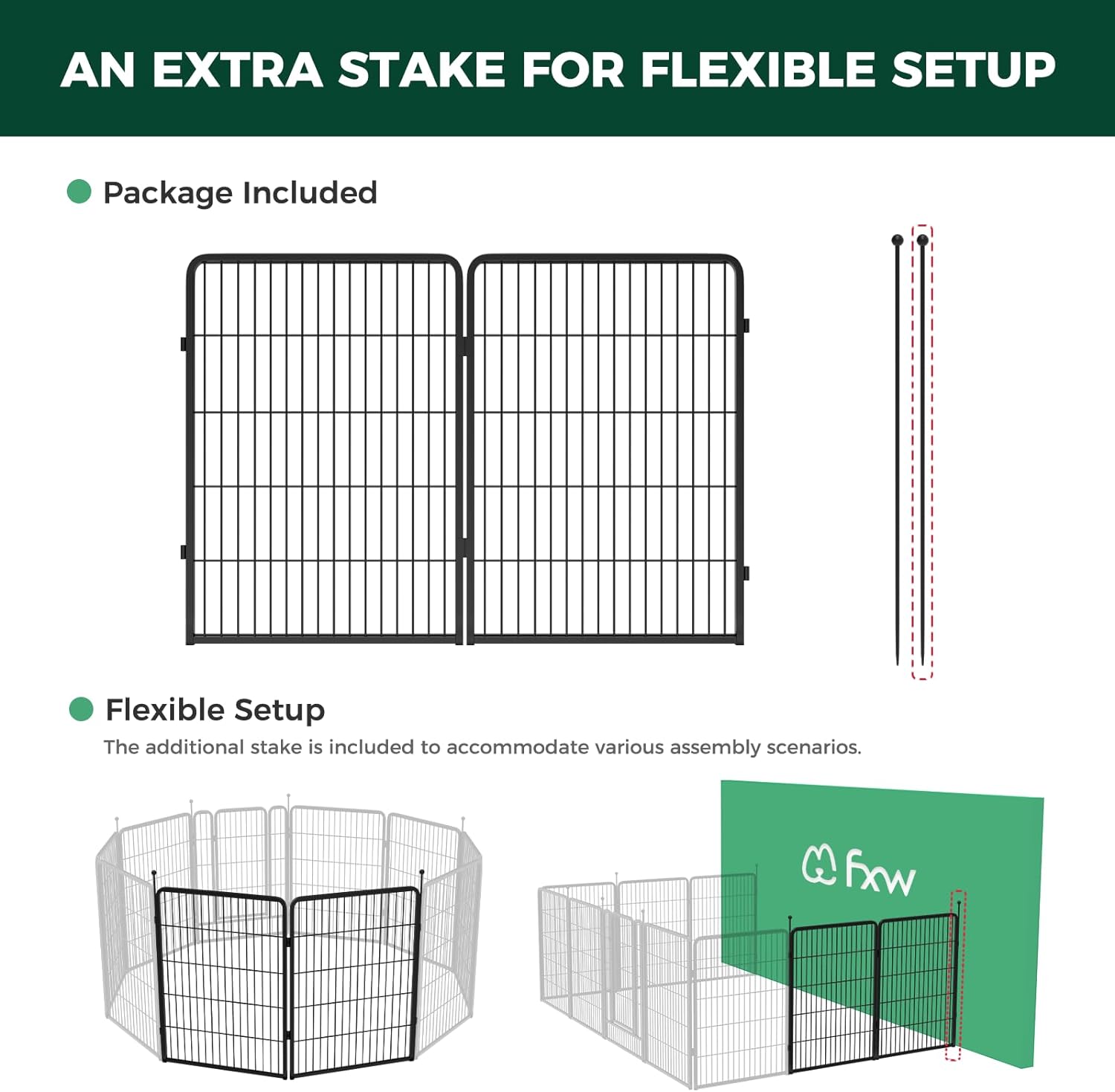 Instant Dog Playpen for RV Trips 40 inch 2 Panels FXW