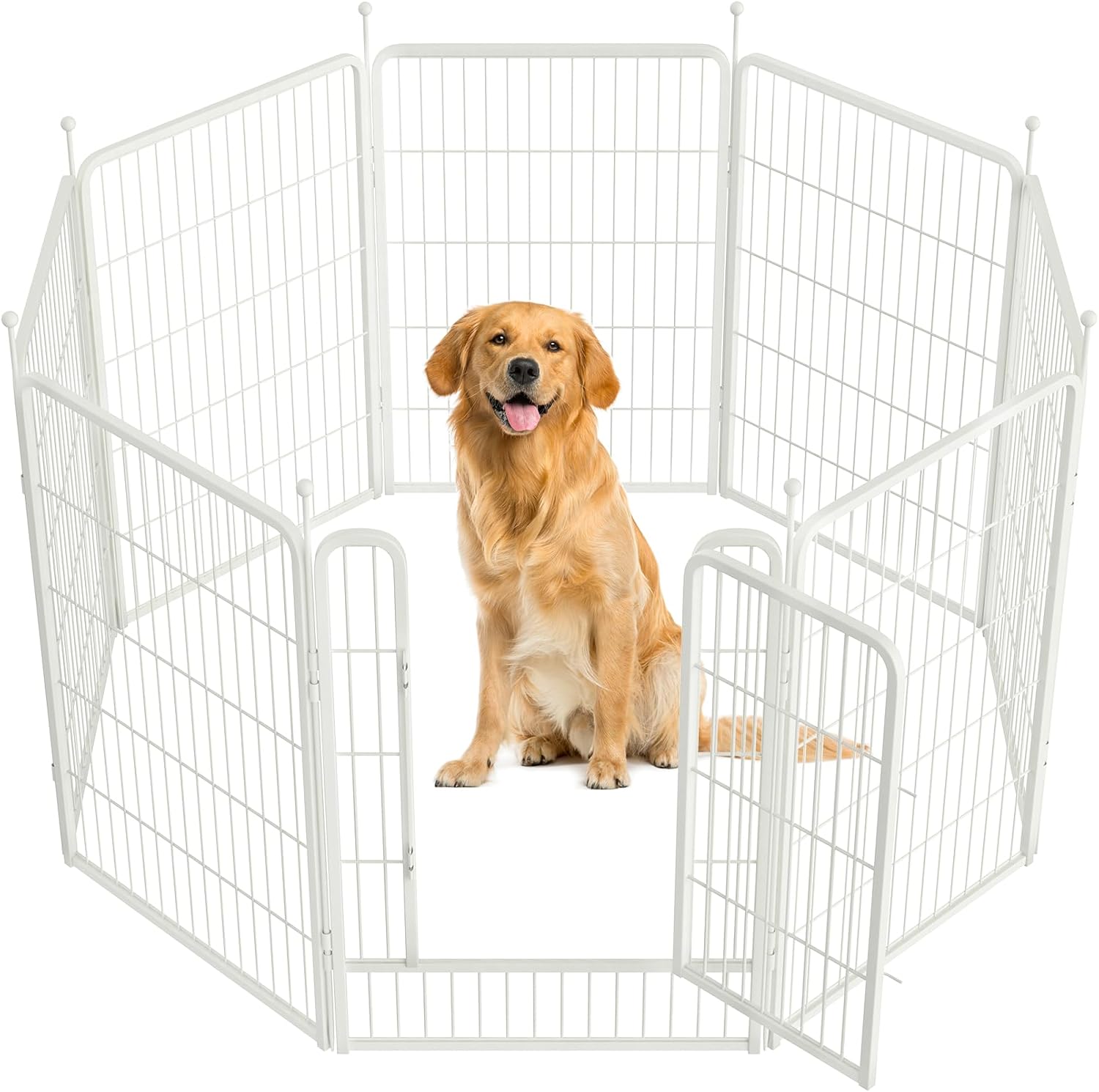 White Rollick Dog Playpen for All-Terrain 40 inch 7 Panels & 1 Gate FXW