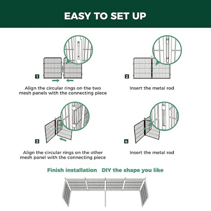 Dog Playpen Partition Connector (Pack of 2) Fits for Homeplus/Rollick/Instant Dog Playpen