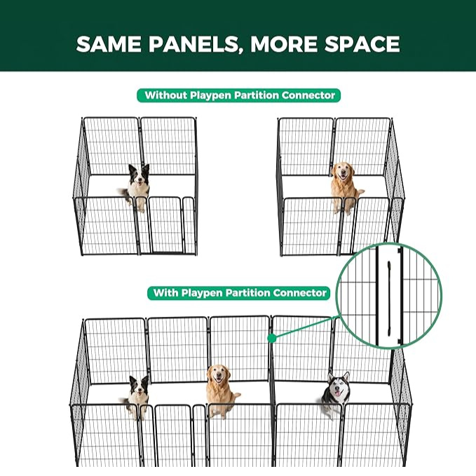 Dog Playpen Partition Connector (Pack of 2) Fits for Homeplus/Rollick/Instant Dog Playpen