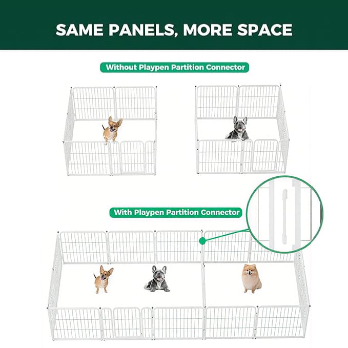 Dog Playpen Partition Connector (Pack of 2) Fits for Homeplus/Rollick/Instant Dog Playpen