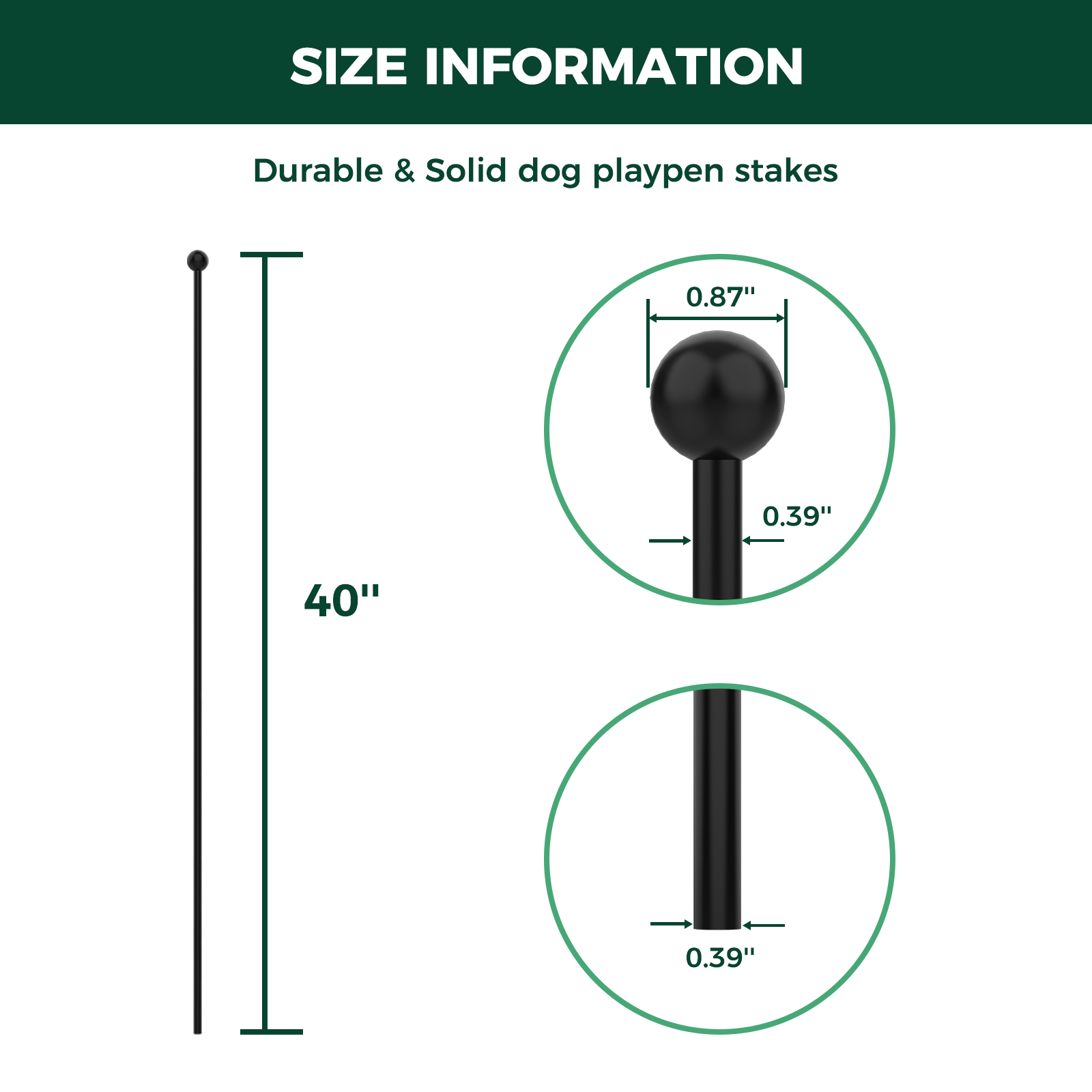 Playpen Stakes for Replacing the Metal Rods of FXW Dog Playpen FXW