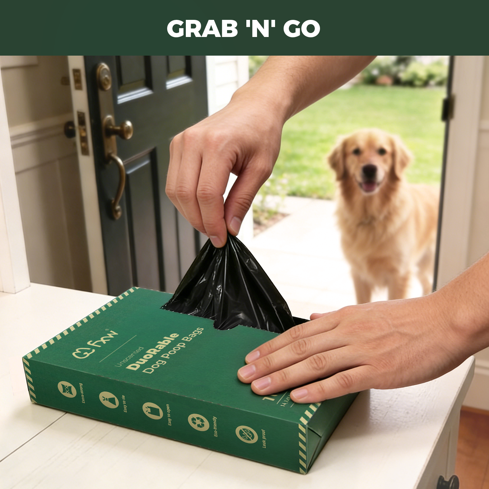 FXW Dog Poop Bags 2-ply Extra Thick Leak Proof