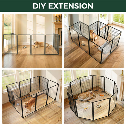 FXW Acrylic & Wire Mesh Indoor Dog Playpen