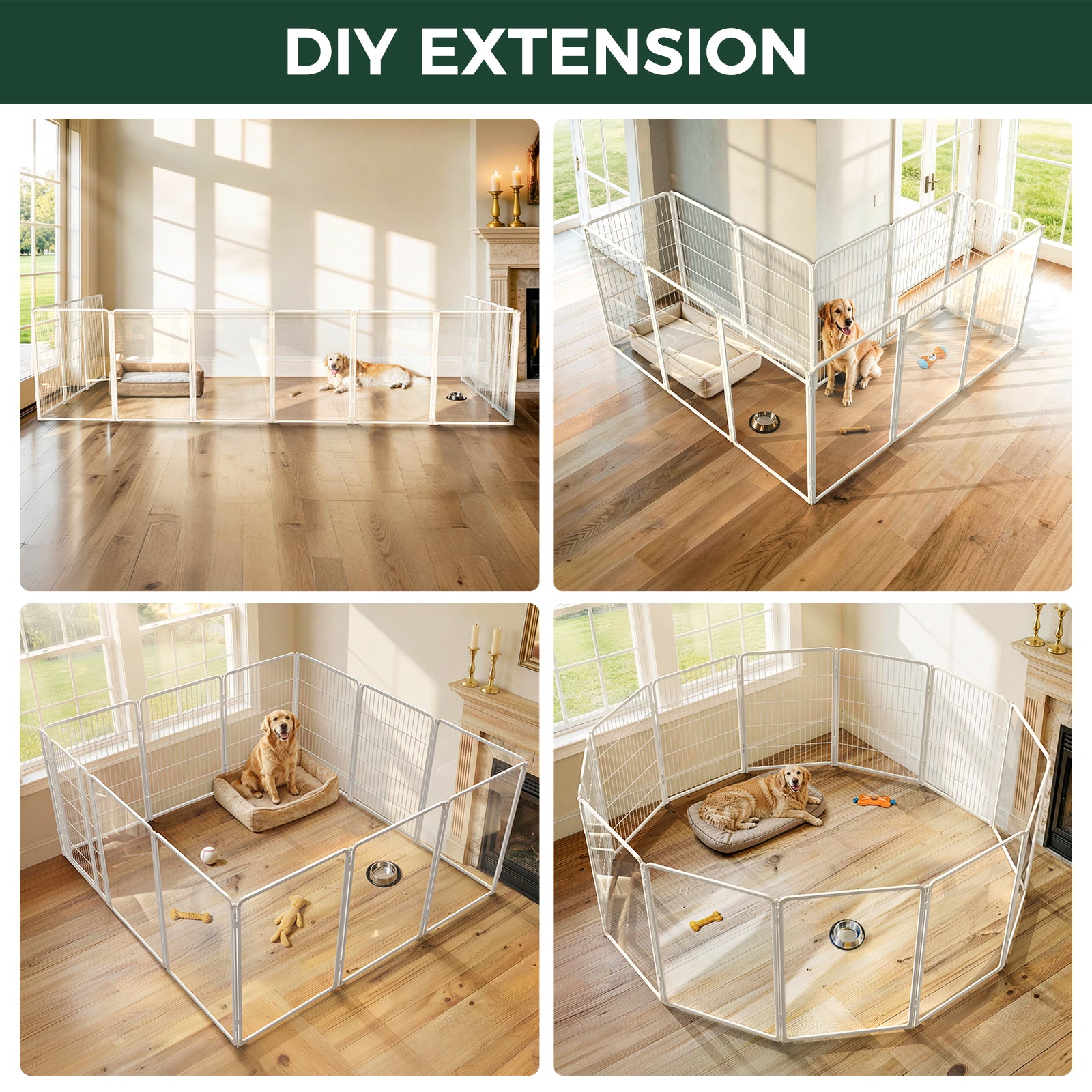 FXW Acrylic & Wire Mesh Indoor Dog Playpen