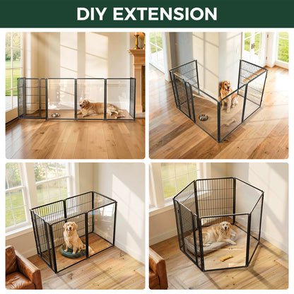 FXW Acrylic & Wire Mesh Indoor Dog Playpen
