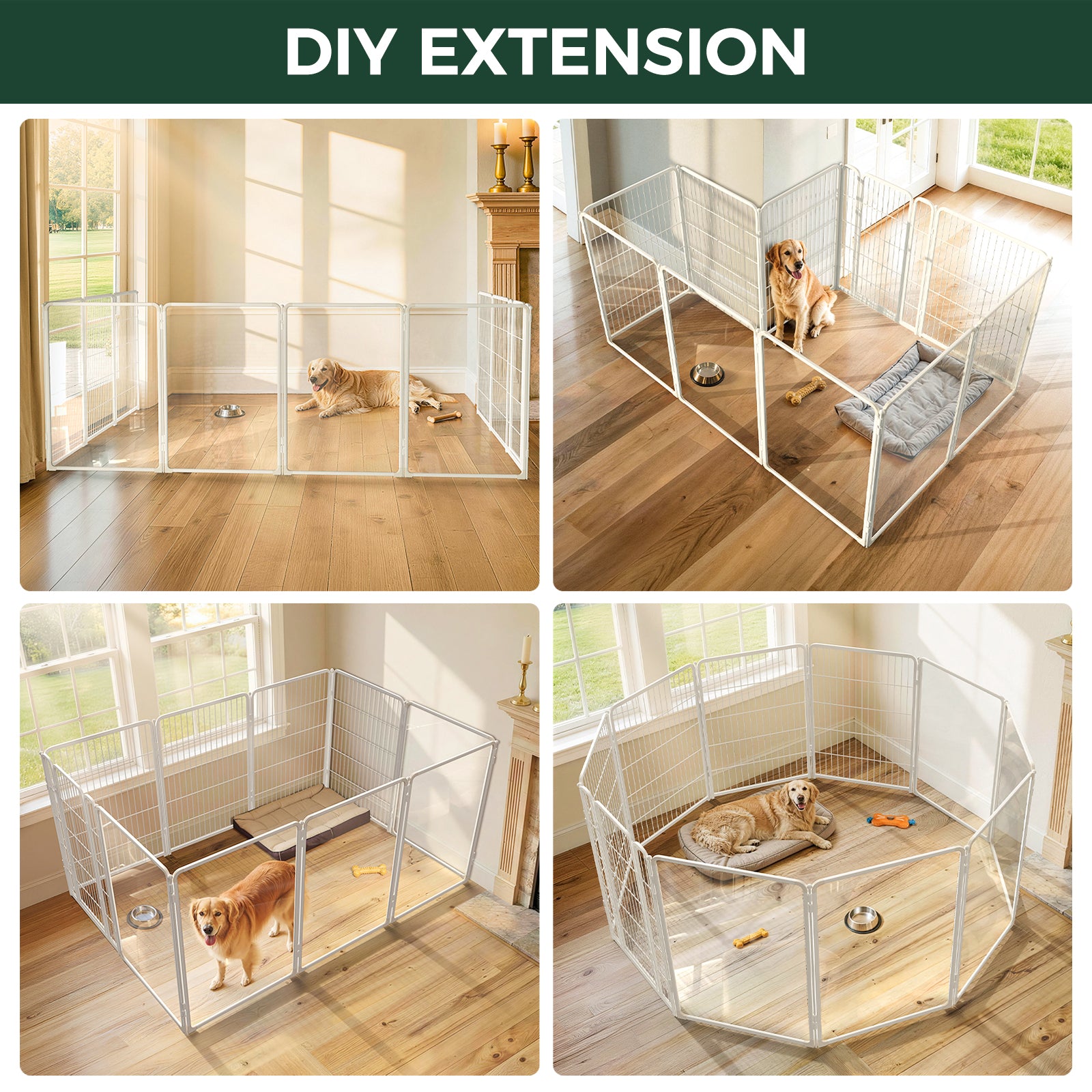 FXW Acrylic & Wire Mesh Indoor Dog Playpen