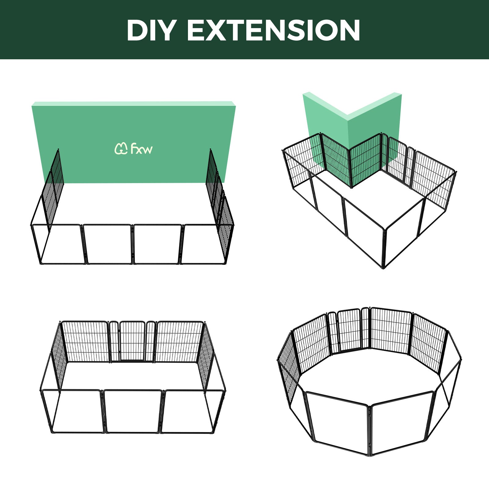 FXW Acrylic & Wire Mesh Indoor Dog Playpen