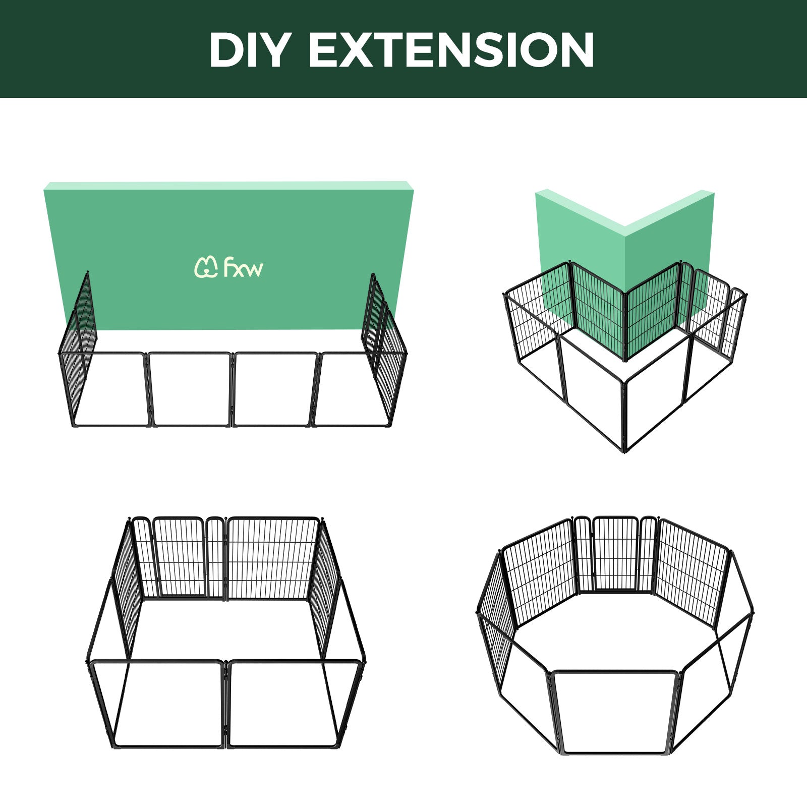 FXW Acrylic & Wire Mesh Indoor Dog Playpen