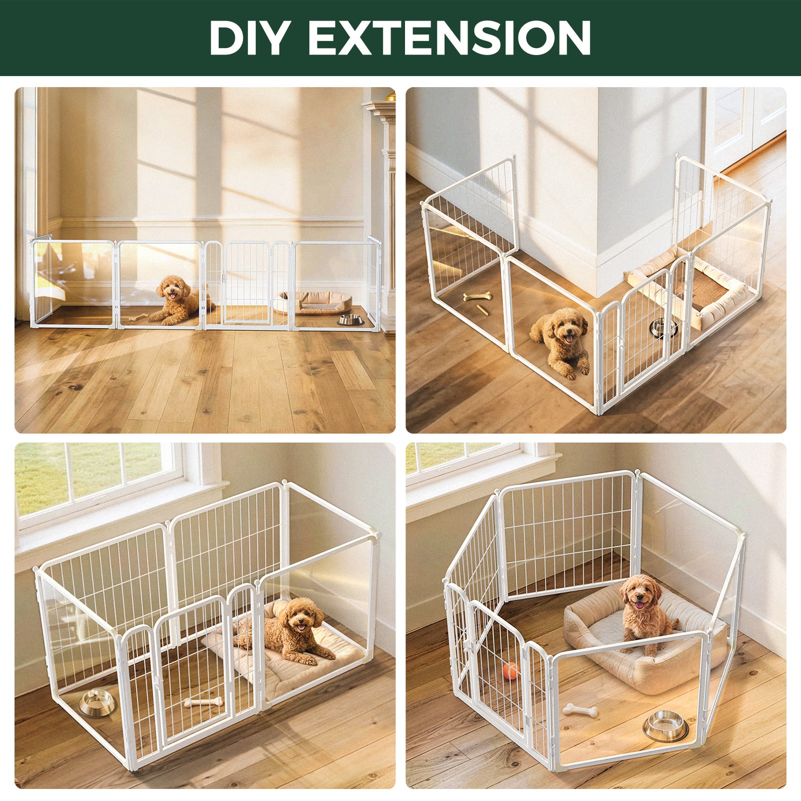 FXW Acrylic & Wire Mesh Indoor Dog Playpen