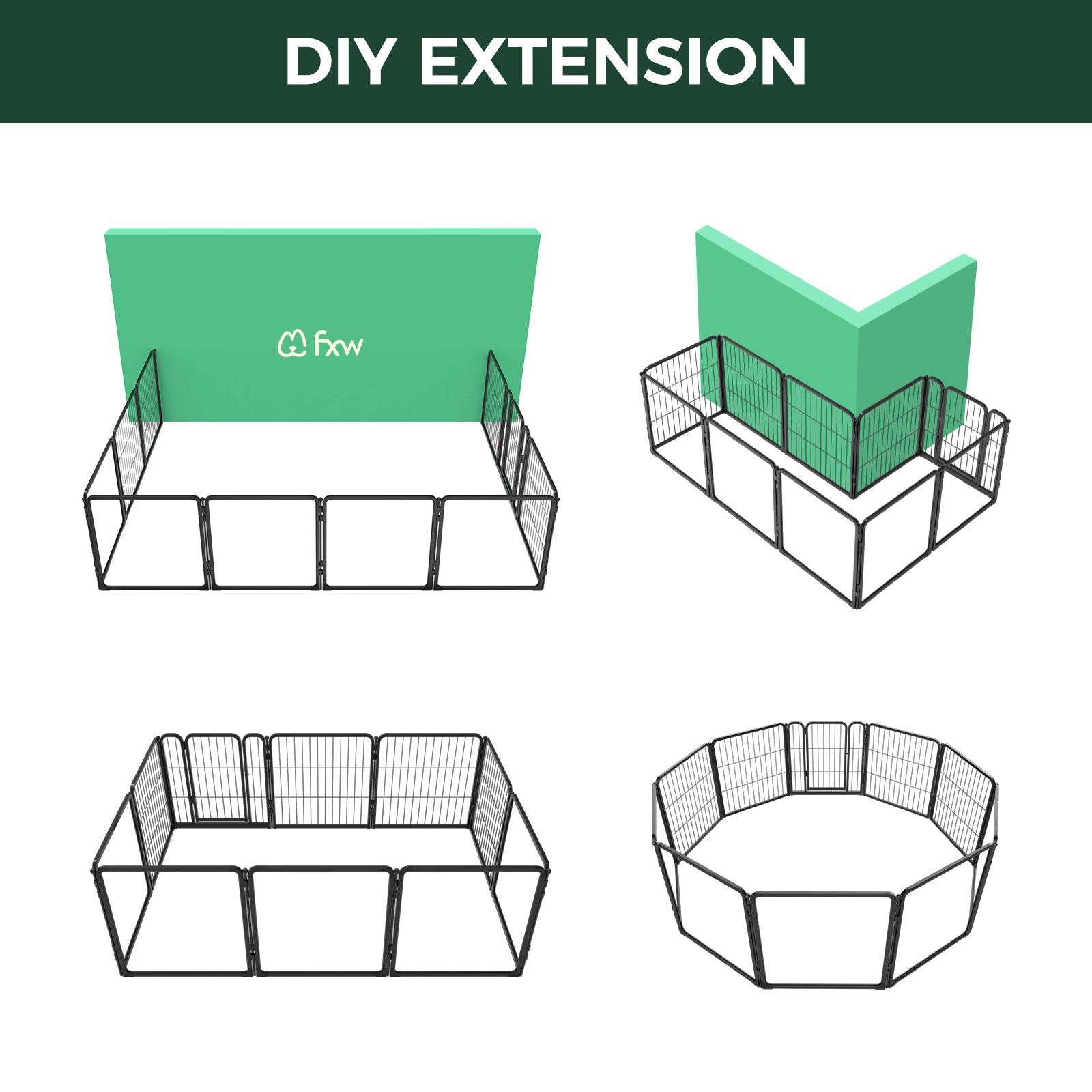 FXW Acrylic & Wire Mesh Indoor Dog Playpen