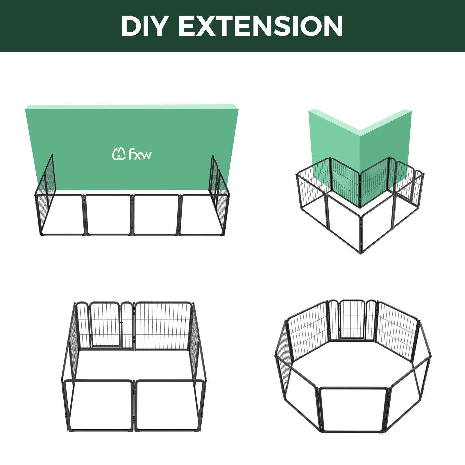 FXW Acrylic & Wire Mesh Indoor Dog Playpen