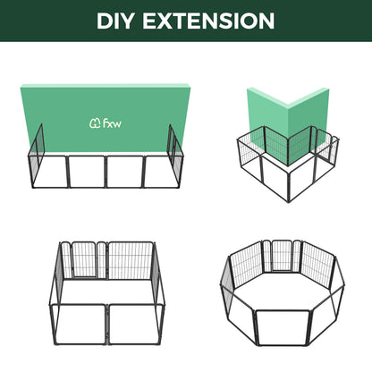 FXW Acrylic & Wire Mesh Indoor Dog Playpen