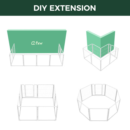 FXW Acrylic & Wire Mesh Indoor Dog Playpen