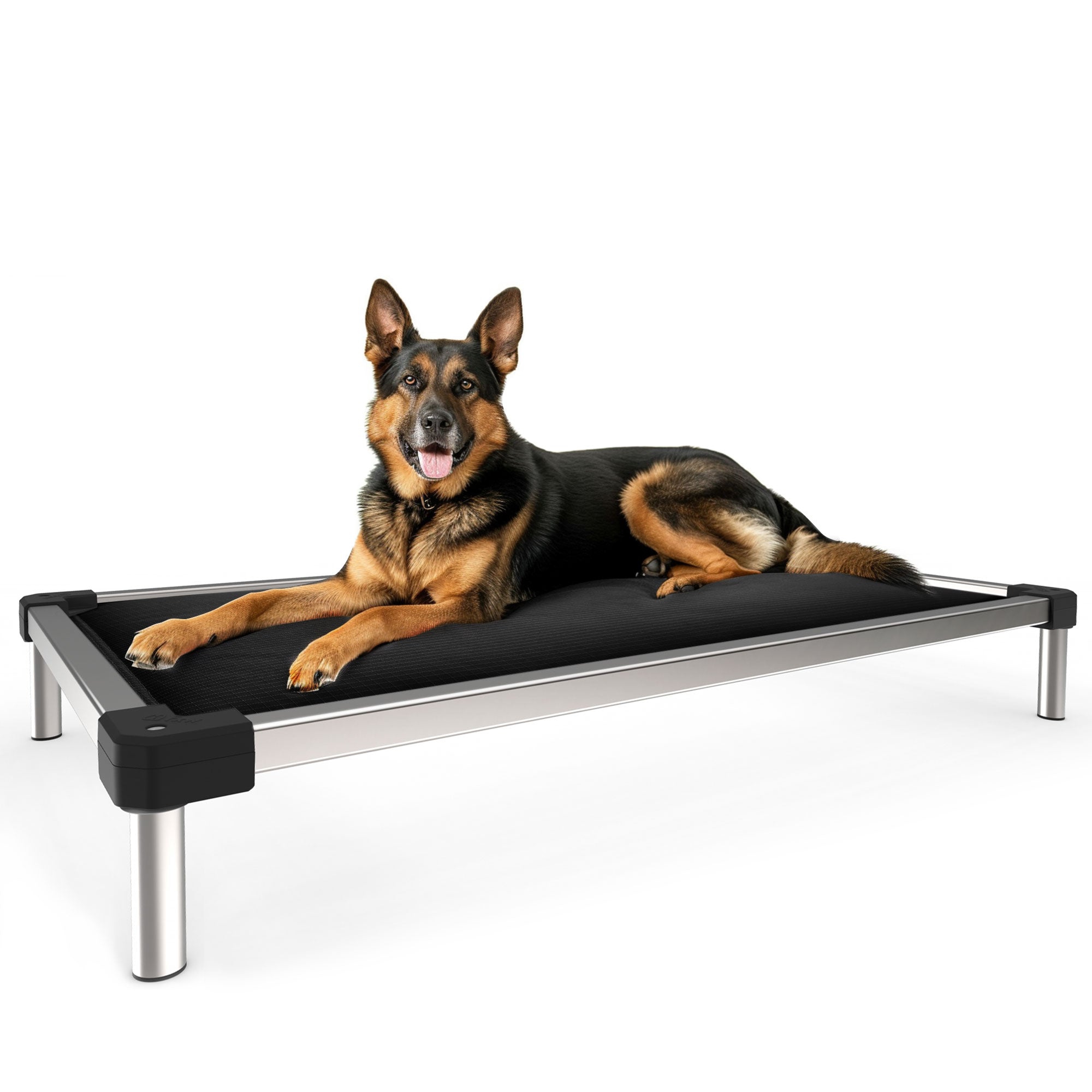 TitanNest Padded Chew-Proof Elevated Dog Bed for Your Chewer 50.0''L x 28.7"W x 7.3"H Black FXW