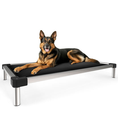 TitanNest Padded Chew-Proof Elevated Dog Bed for Your Chewer 50.0''L x 28.7"W x 7.3"H Black FXW