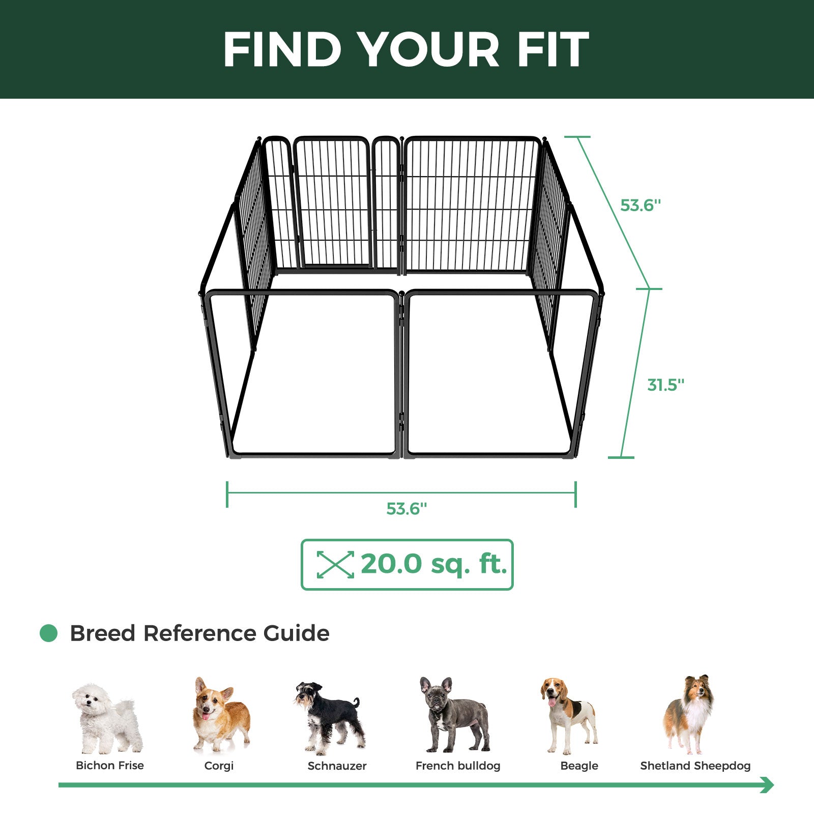 FXW Acrylic & Wire Mesh Indoor Dog Playpen