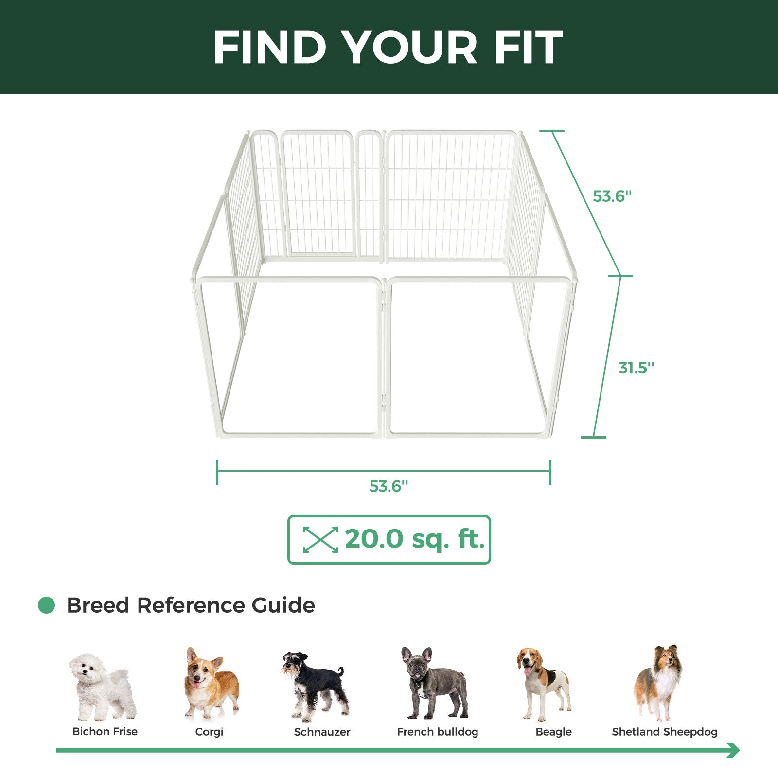 FXW Pawadise Acrylic & Wire Mesh Indoor Dog Playpen