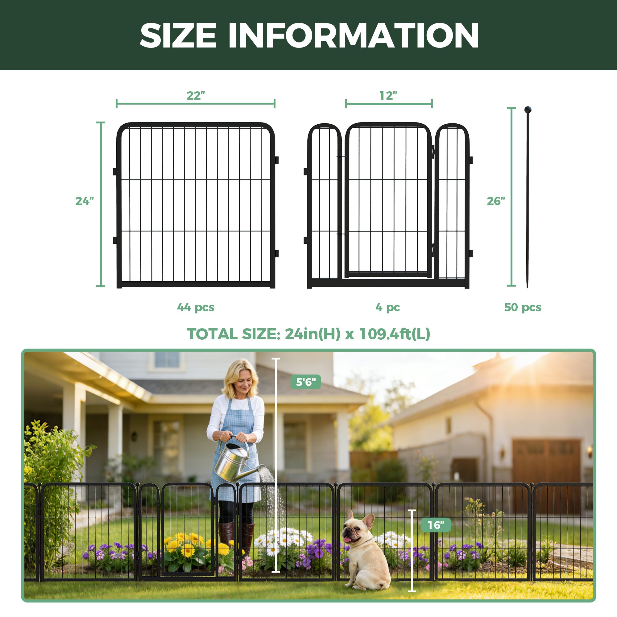 FXW Outdoor Dog & Garden Fence for Yard