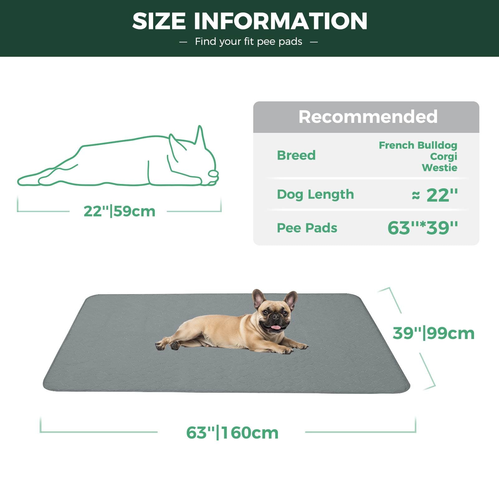 FXW Grey Washable Pee Pads