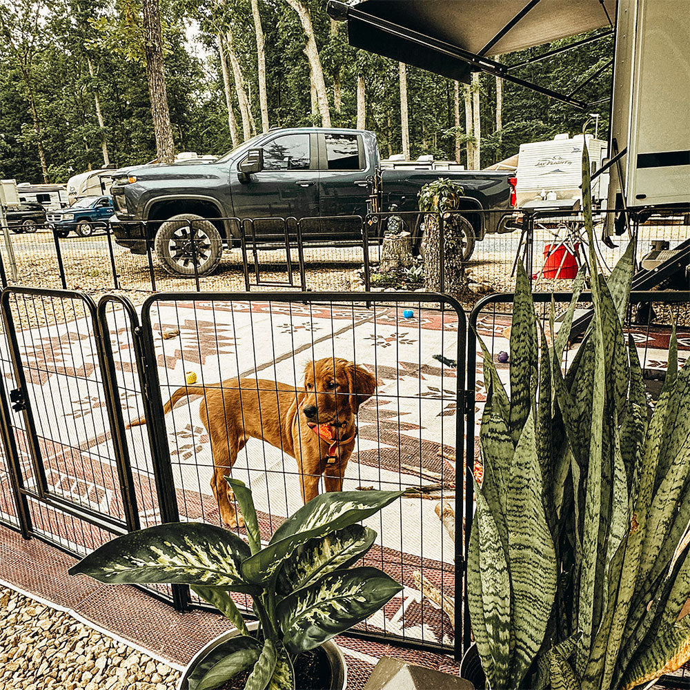 Instant Dog Playpen for RV Trips 32 inch 28 Panels & 4 Gates FXW