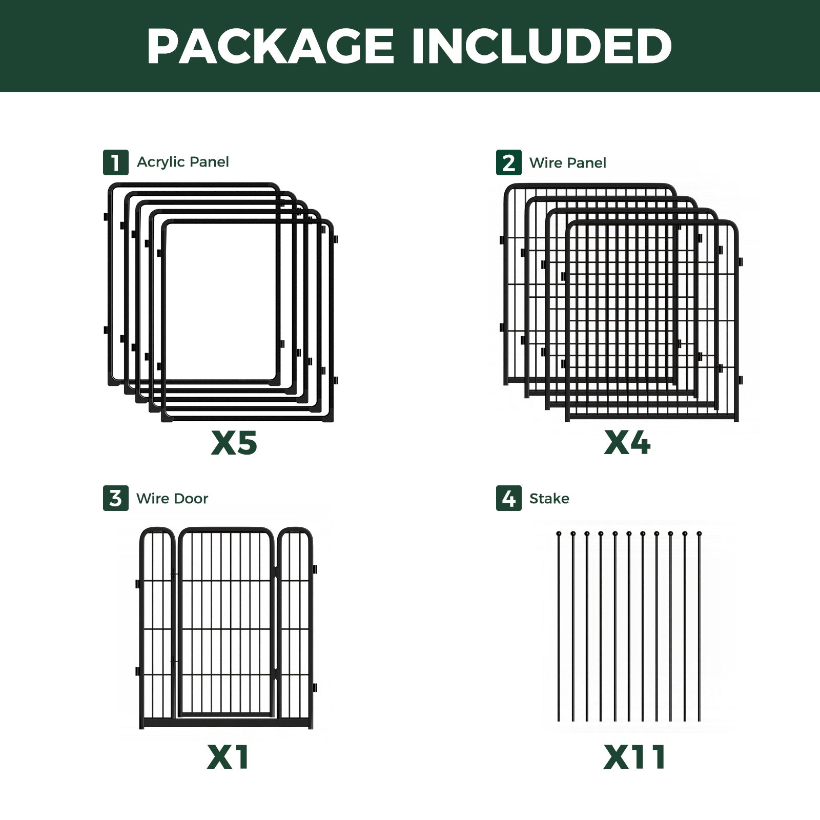 FXW Acrylic & Wire Mesh Indoor Dog Playpen