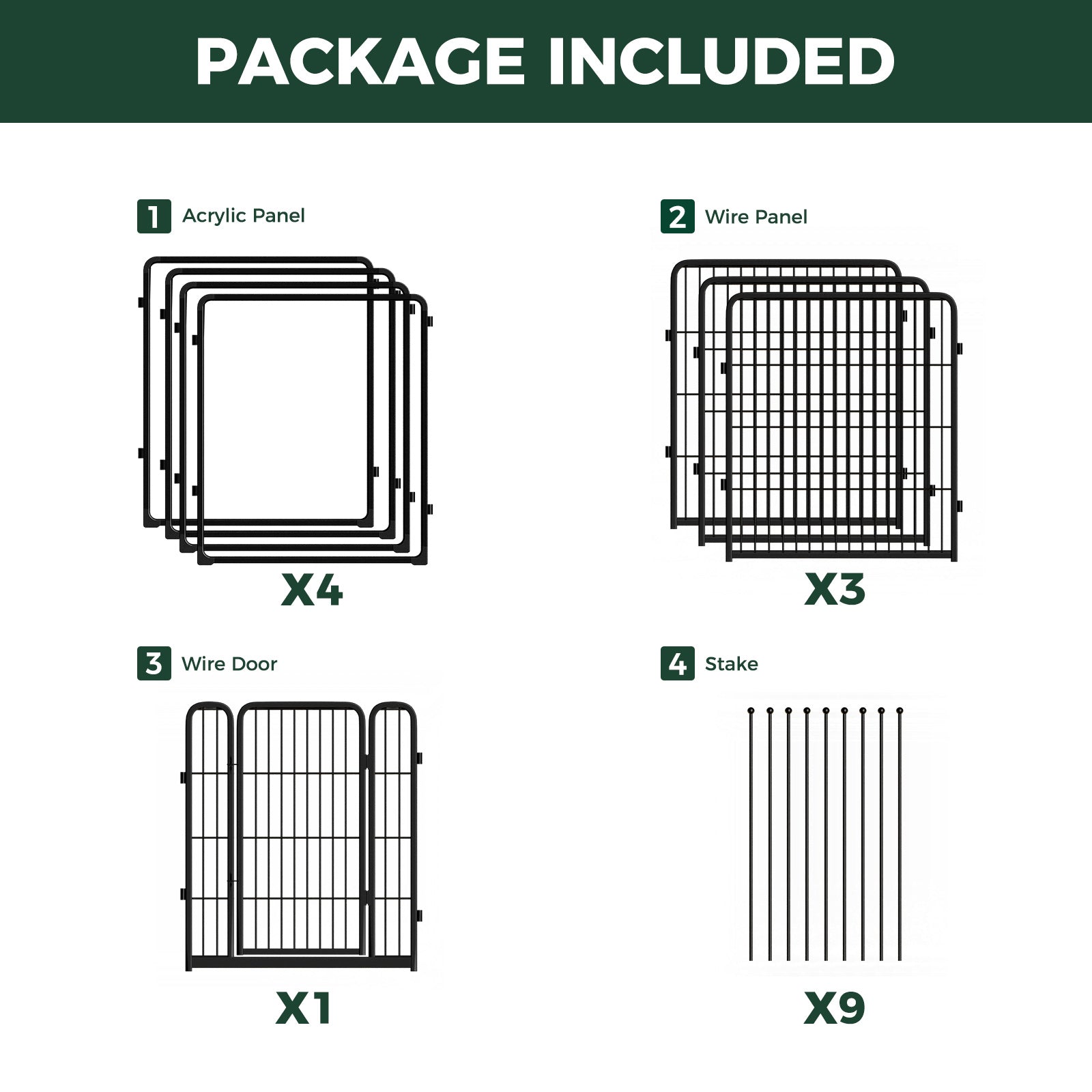 FXW Acrylic & Wire Mesh Indoor Dog Playpen
