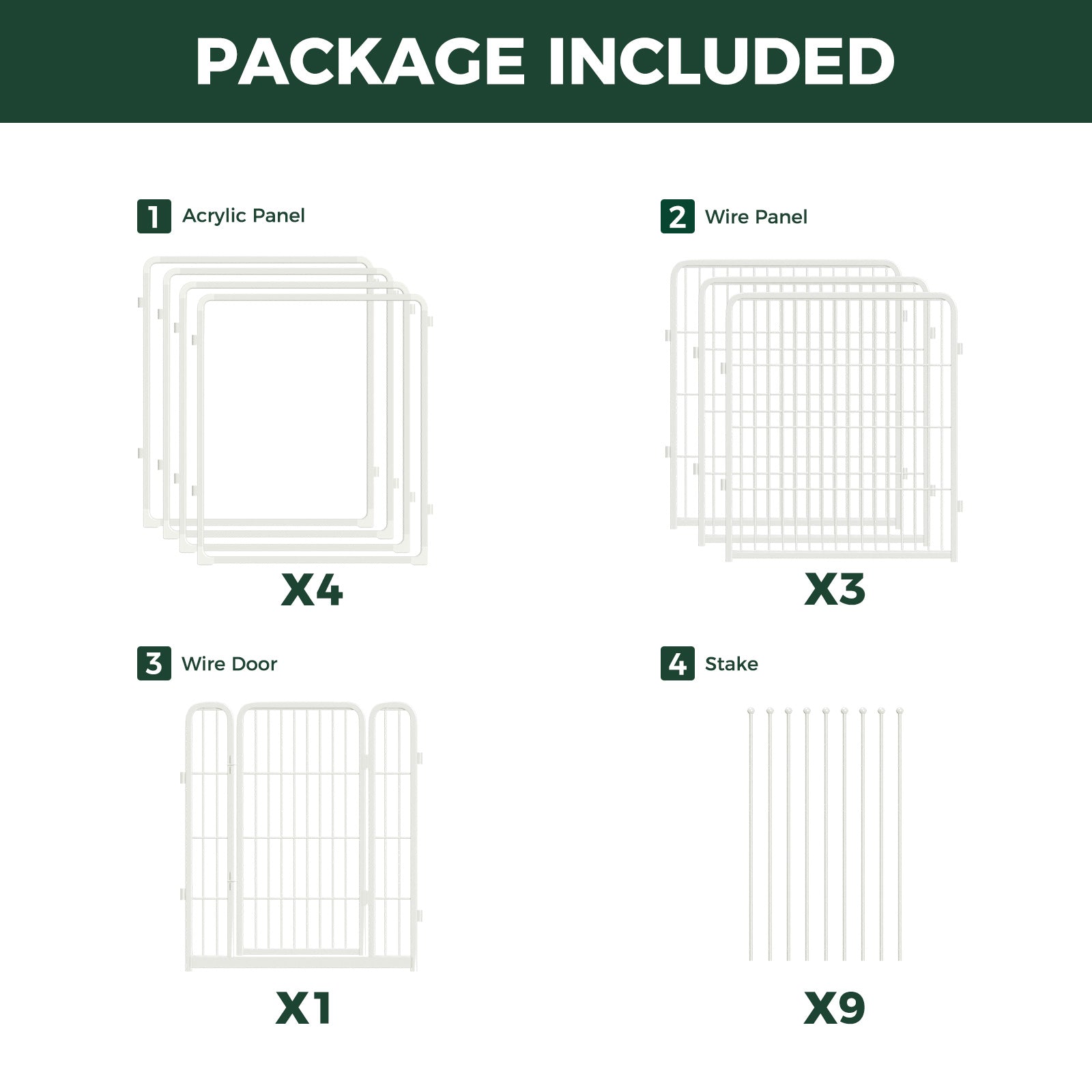 FXW Acrylic & Wire Mesh Indoor Dog Playpen