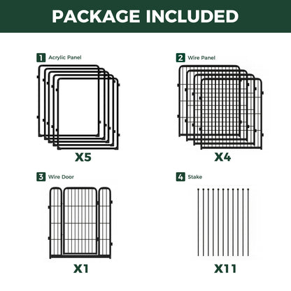 FXW Pawadise Acrylic & Wire Mesh Indoor Dog Playpen