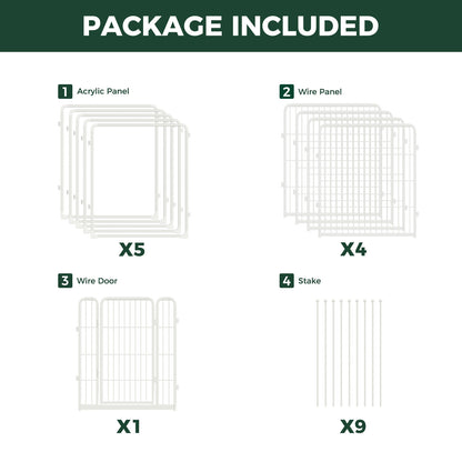 FXW Pawadise Acrylic & Wire Mesh Indoor Dog Playpen