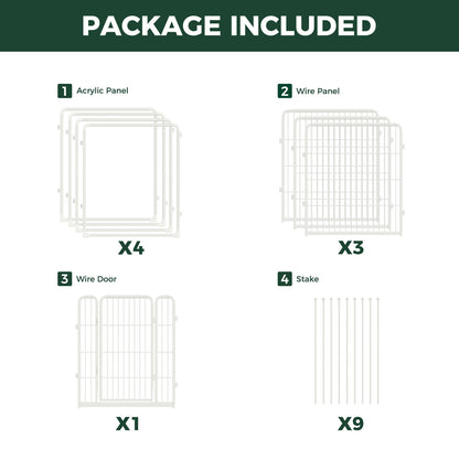 FXW Pawadise Acrylic & Wire Mesh Indoor Dog Playpen
