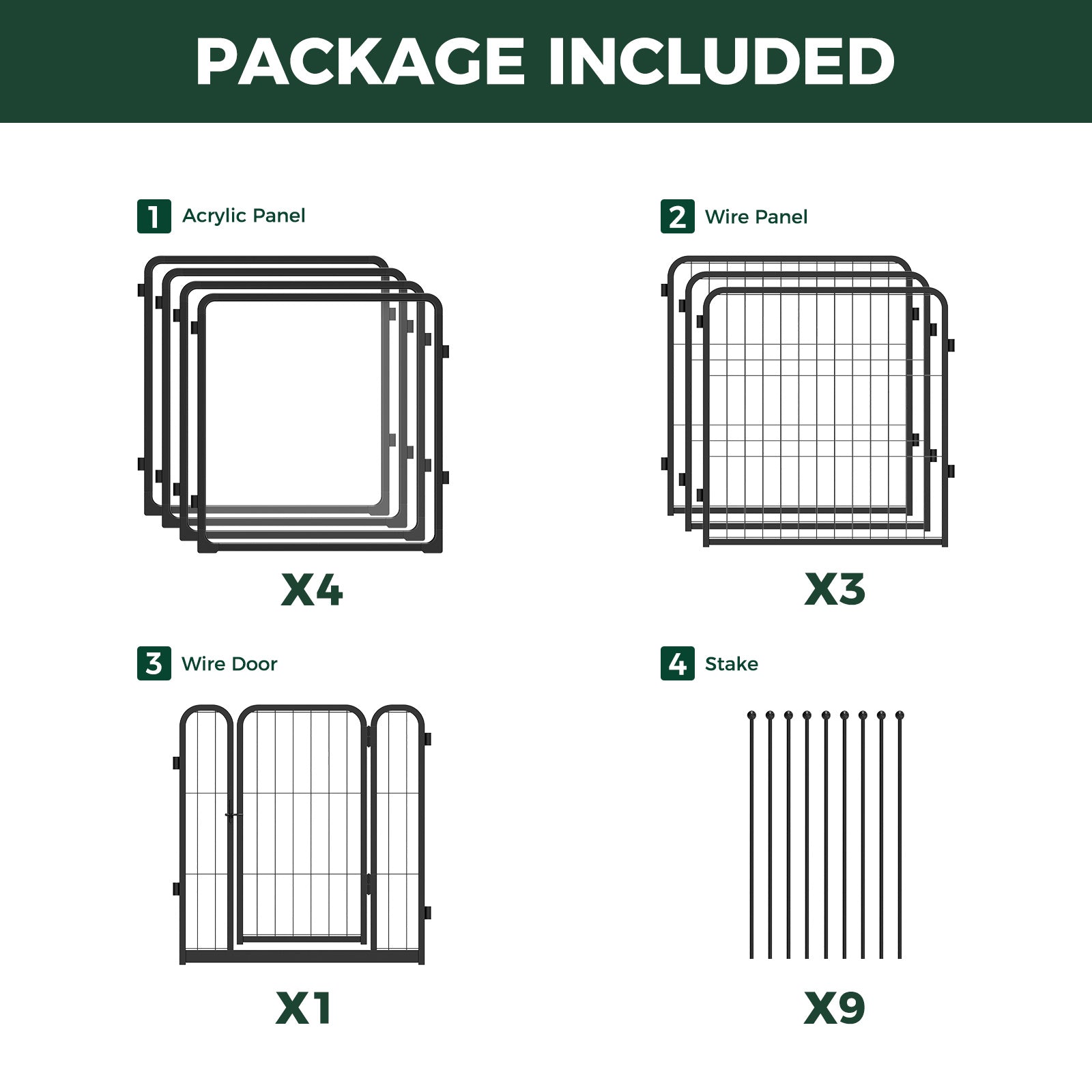 FXW Acrylic & Wire Mesh Indoor Dog Playpen
