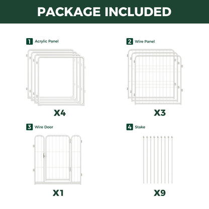 FXW Acrylic & Wire Mesh Indoor Dog Playpen