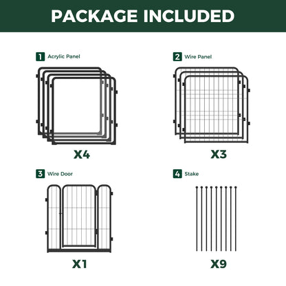 FXW Pawadise Acrylic & Wire Mesh Indoor Dog Playpen