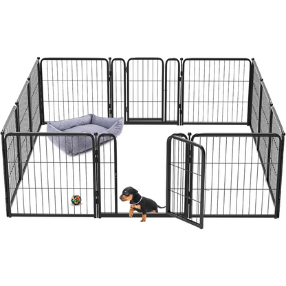 Bundle - Black Homeplus Dog Playpen & Dog Playpen Partition Connector(Pack of 2)