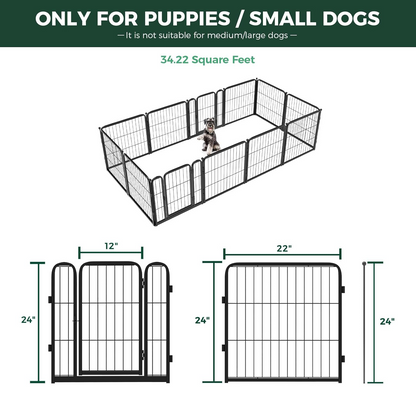 Bundle - Black Homeplus Dog Playpen & Dog Playpen Partition Connector(Pack of 2)