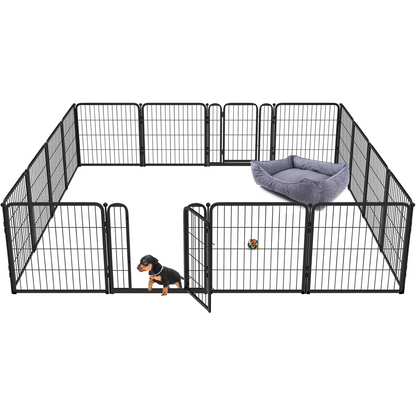 Bundle - Black Homeplus Dog Playpen & Dog Playpen Partition Connector(Pack of 2)