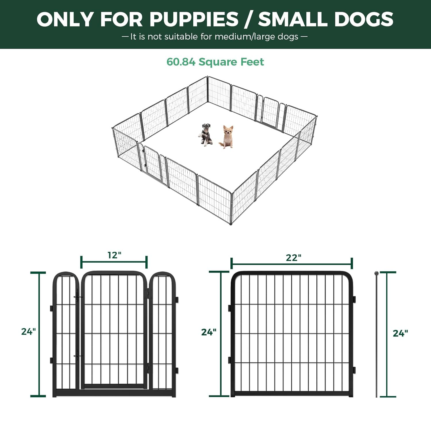 Bundle - Black Homeplus Dog Playpen & Dog Playpen Partition Connector(Pack of 2)