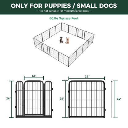 Bundle - Black Homeplus Dog Playpen & Dog Playpen Partition Connector(Pack of 2)