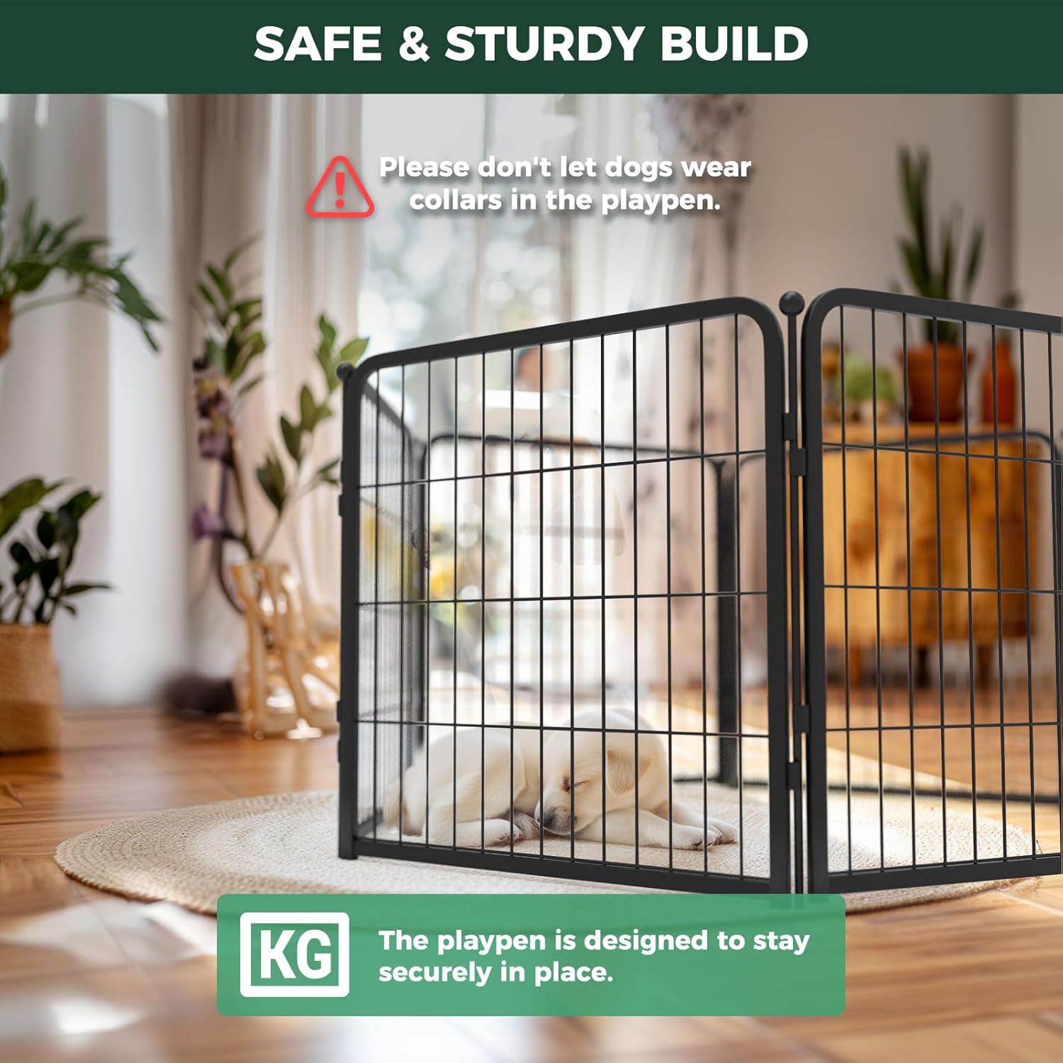 Bundle - Black Homeplus Dog Playpen & Dog Playpen Partition Connector(Pack of 2)