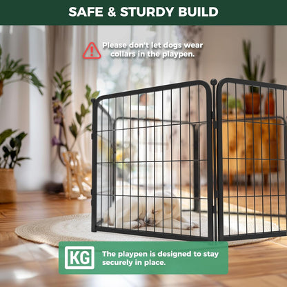 Bundle - Black Homeplus Dog Playpen & Dog Playpen Partition Connector(Pack of 2)