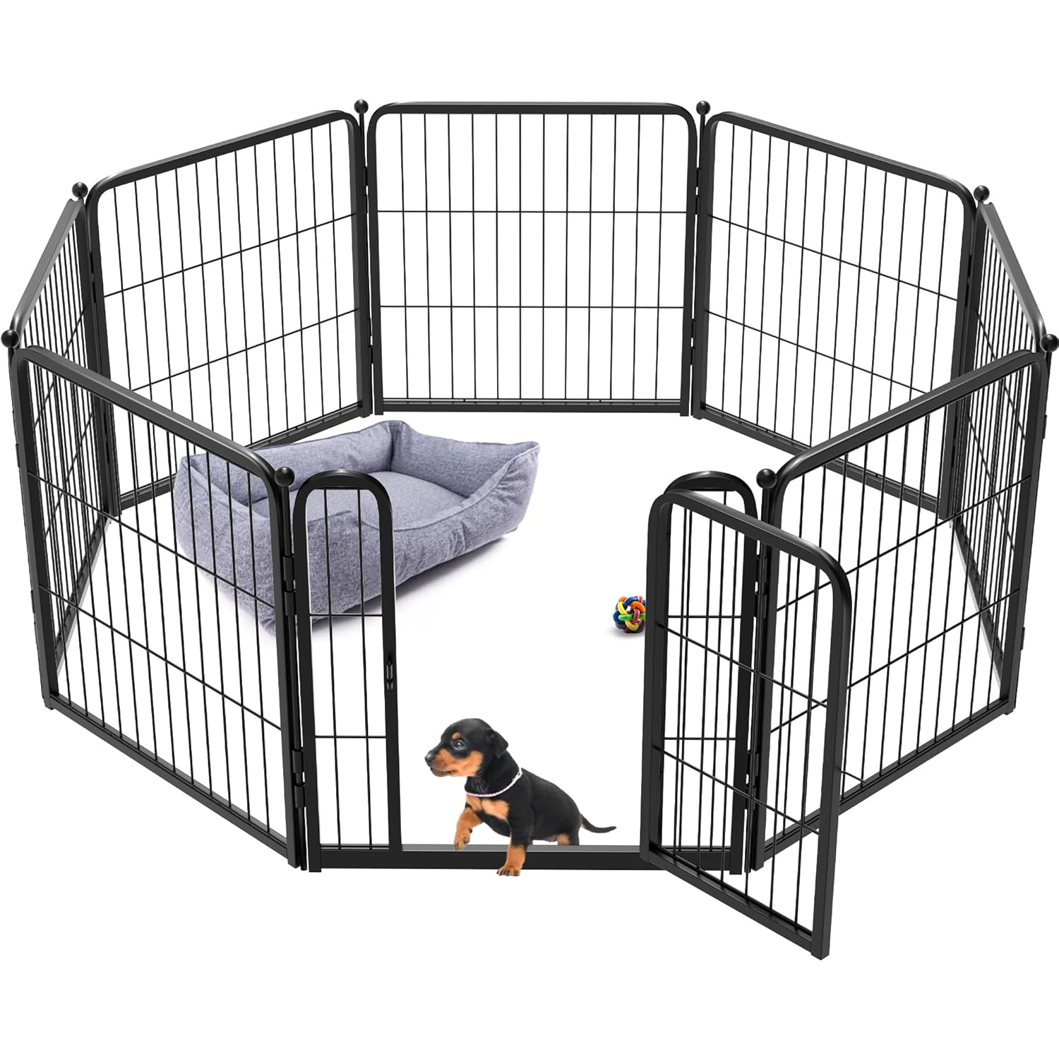 Bundle - Black Homeplus Dog Playpen & Dog Playpen Partition Connector(Pack of 2)