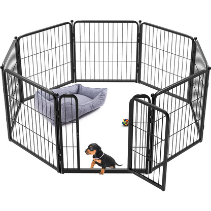 Bundle - Black Homeplus Dog Playpen & Dog Playpen Partition Connector(Pack of 2)