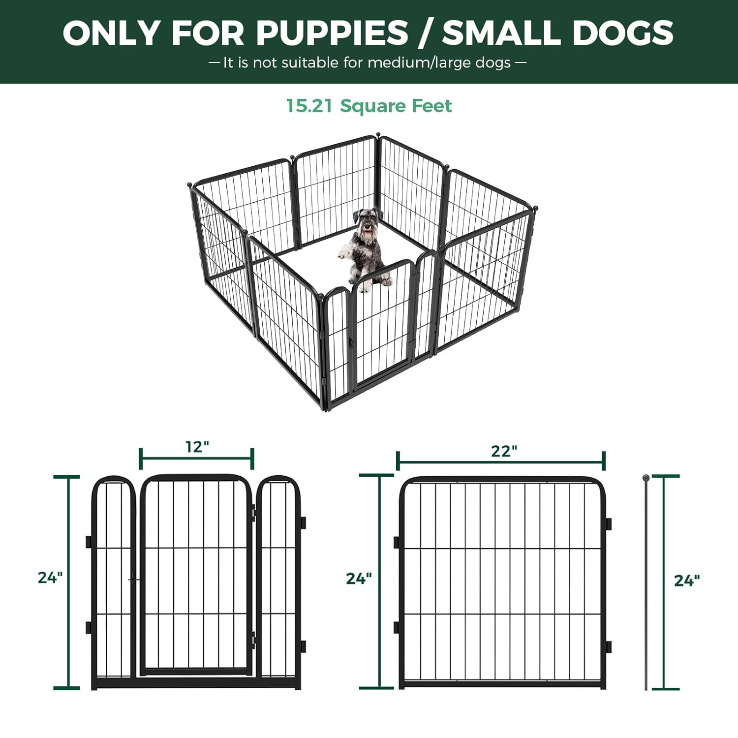 Bundle - Black Homeplus Dog Playpen & Dog Playpen Partition Connector(Pack of 2)