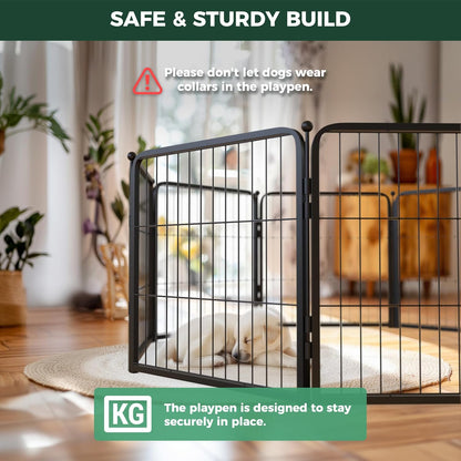 Bundle - Black Homeplus Dog Playpen & Dog Playpen Partition Connector(Pack of 2)