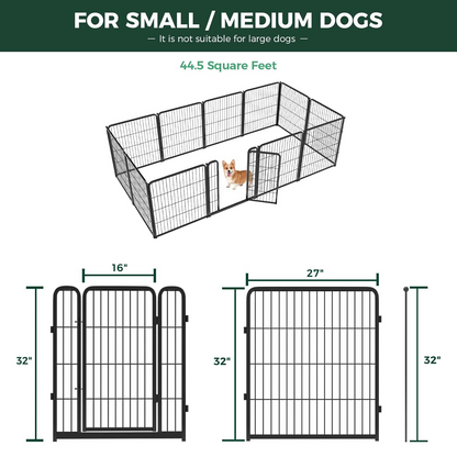 Bundle - Black Homeplus Dog Playpen & Dog Playpen Partition Connector(Pack of 2)