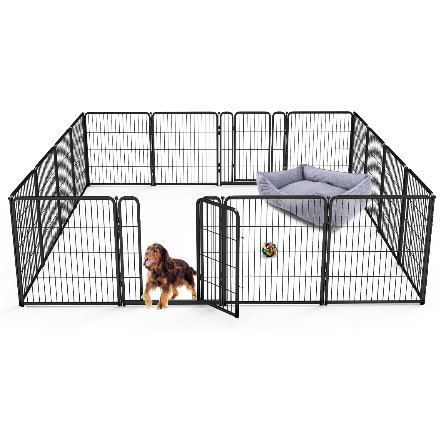 Bundle - Black Homeplus Dog Playpen & Dog Playpen Partition Connector(Pack of 2)