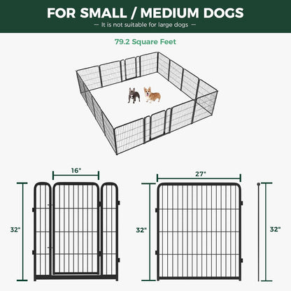 Bundle - Black Homeplus Dog Playpen & Dog Playpen Partition Connector(Pack of 2)